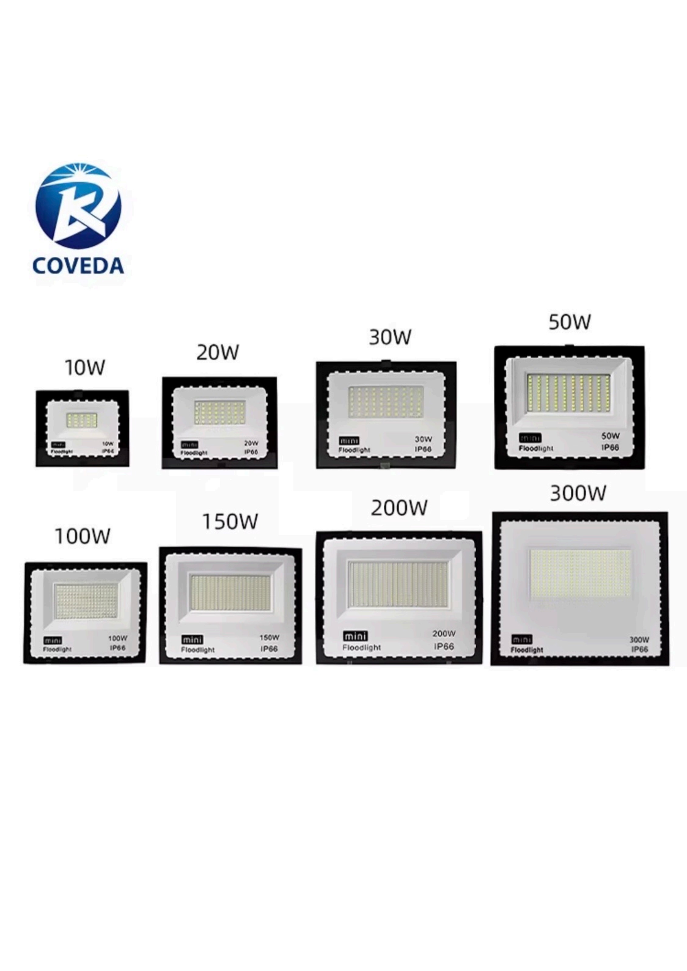Projecteur LED COVEDA 10W à 300W IP66 — Watts Service Trading, matériel électrique Dakar Sénégal