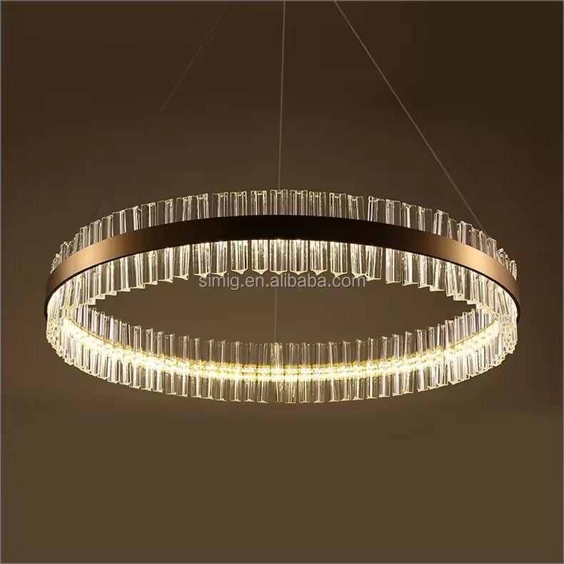 Lustre circulaire à tiges cristal illuminées — Watts Service Trading, matériel électrique Dakar Sénégal