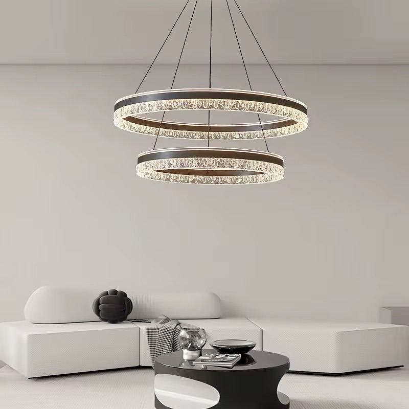 Lustre cristal deux étages pour salon — Watts Service Trading, matériel électrique Dakar Sénégal